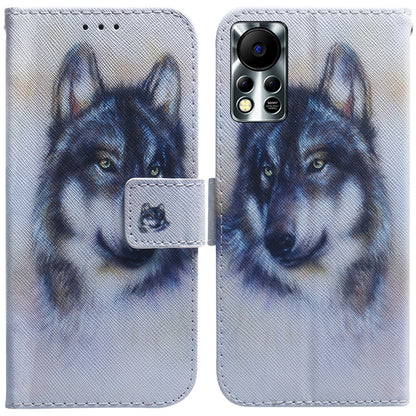 For Infinix Hot 11S NFC X6812B Coloured Drawing Leather Phone Case(White Wolf) - Infinix Cases by buy2fix | Online Shopping UK | buy2fix