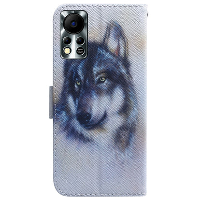 For Infinix Hot 11S NFC X6812B Coloured Drawing Leather Phone Case(White Wolf) - Infinix Cases by buy2fix | Online Shopping UK | buy2fix
