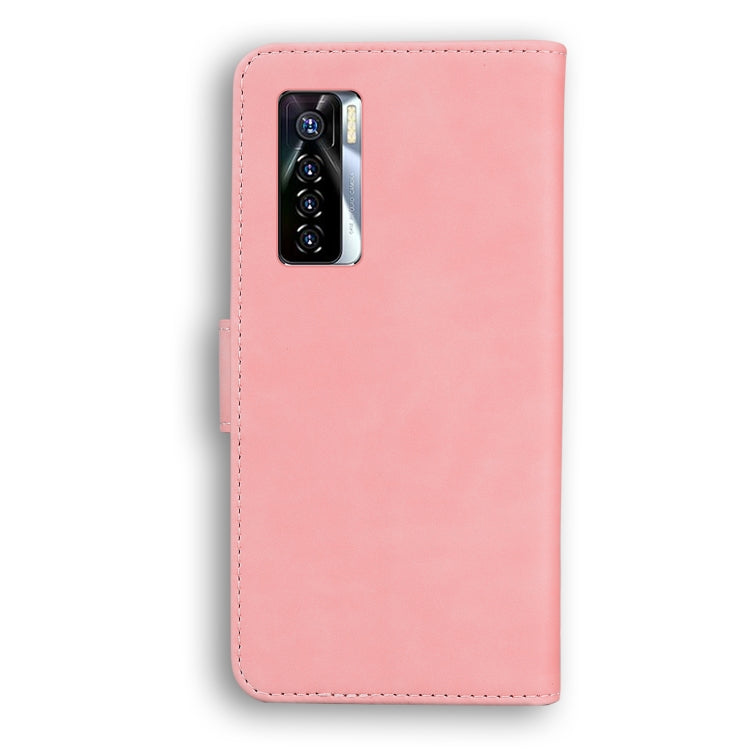 For Tecno Camon 17 Pro Skin Feel Pure Color Flip Leather Phone Case(Pink) by buy2fix