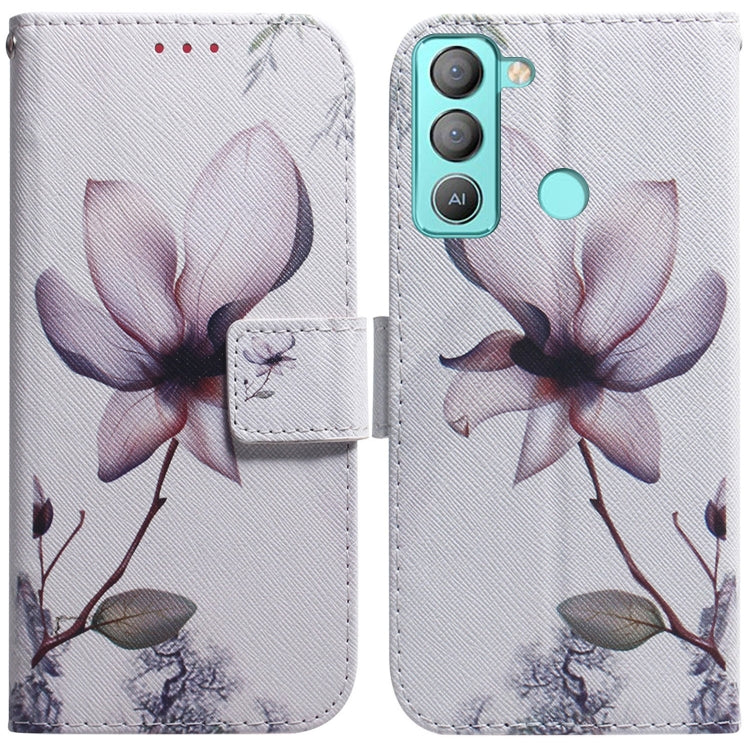 For Tecno Pop 5 LTE BD4 Coloured Drawing Leather Phone Case(Magnolia Flower) by buy2fix