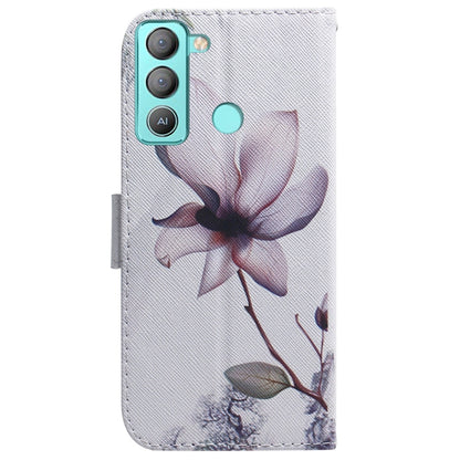 For Tecno Pop 5 LTE BD4 Coloured Drawing Leather Phone Case(Magnolia Flower) by buy2fix