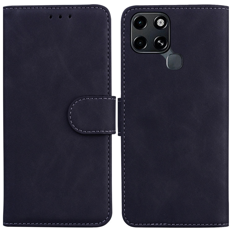 For Infinix Smart 6 Skin Feel Pure Color Flip Leather Phone Case(Black) - Infinix Cases by buy2fix | Online Shopping UK | buy2fix