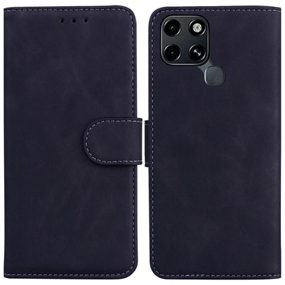 For Infinix Smart 6 Skin Feel Pure Color Flip Leather Phone Case(Black) - Infinix Cases by buy2fix | Online Shopping UK | buy2fix