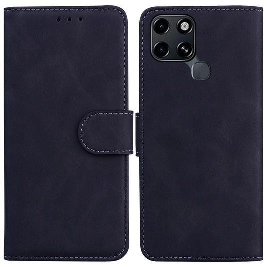 For Infinix Smart 6 Skin Feel Pure Color Flip Leather Phone Case(Black) - Infinix Cases by buy2fix | Online Shopping UK | buy2fix