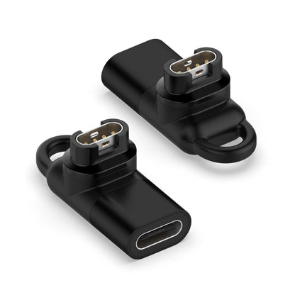 For Garmin Type-C / USB-C Female Watch Charging Adapter(Black) - Charger by buy2fix | Online Shopping UK | buy2fix