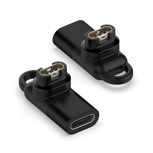 For Garmin Type-C / USB-C Female Watch Charging Adapter(Black) - Charger by buy2fix | Online Shopping UK | buy2fix