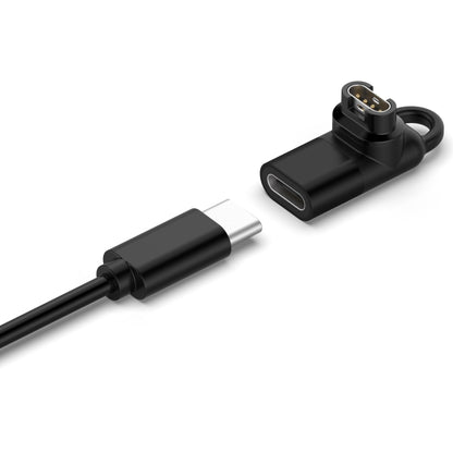 For Garmin Type-C / USB-C Female Watch Charging Adapter(Black) - Charger by buy2fix | Online Shopping UK | buy2fix