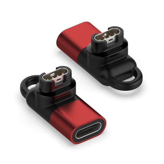For Garmin Type-C / USB-C Female Watch Charging Adapter(Red) - Charger by buy2fix | Online Shopping UK | buy2fix