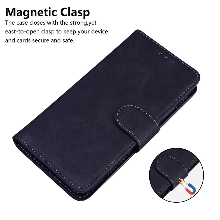 For iPhone SE 2022 / SE 2020 / 8 / 7 Skin Feel Pure Color Flip Leather Phone Case(Black) - iPhone SE 2022 / 2020 / 8 / 7 Cases by buy2fix | Online Shopping UK | buy2fix