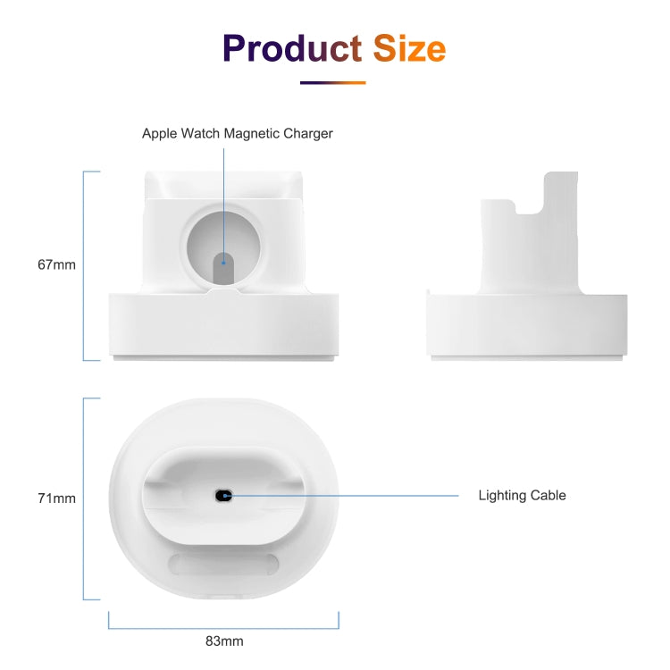 A001 3 In 1 Silicone Charging Holder for iPhone / iWatch / AirPods(White) - Charger / Holder by buy2fix | Online Shopping UK | buy2fix