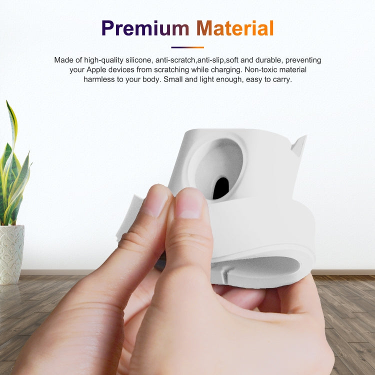 A001 3 In 1 Silicone Charging Holder for iPhone / iWatch / AirPods(White) - Charger / Holder by buy2fix | Online Shopping UK | buy2fix