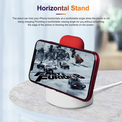 A001 3 In 1 Silicone Charging Holder for iPhone / iWatch / AirPods(White) - Charger / Holder by buy2fix | Online Shopping UK | buy2fix