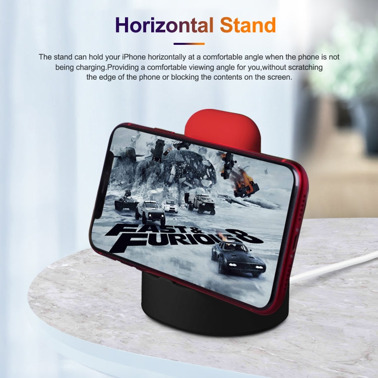 A001 3 In 1 Silicone Charging Holder for iPhone / iWatch / AirPods(Black) - Charger / Holder by buy2fix | Online Shopping UK | buy2fix