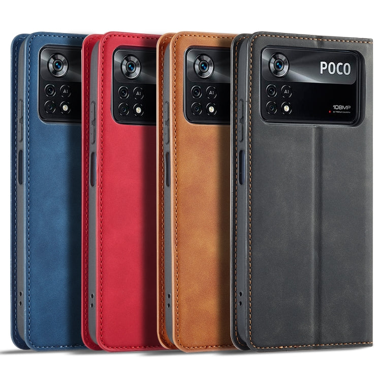For Xiaomi Poco X4 Pro 5G Forwenw Dream Series Oil Edge Strong Magnetism Leather Phone Case(Black) by Forwenw
