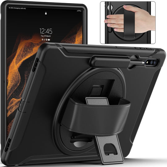 For Samsung Galaxy Tab S10 Ultra / S9 Ultra / S8 Ultra Shockproof TPU + PC Tablet Case(Black)