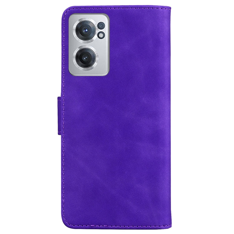 For OnePlus Nord CE 2 5G Skin Feel Pure Color Flip Leather Phone Case(Purple) - OnePlus Cases by buy2fix | Online Shopping UK | buy2fix