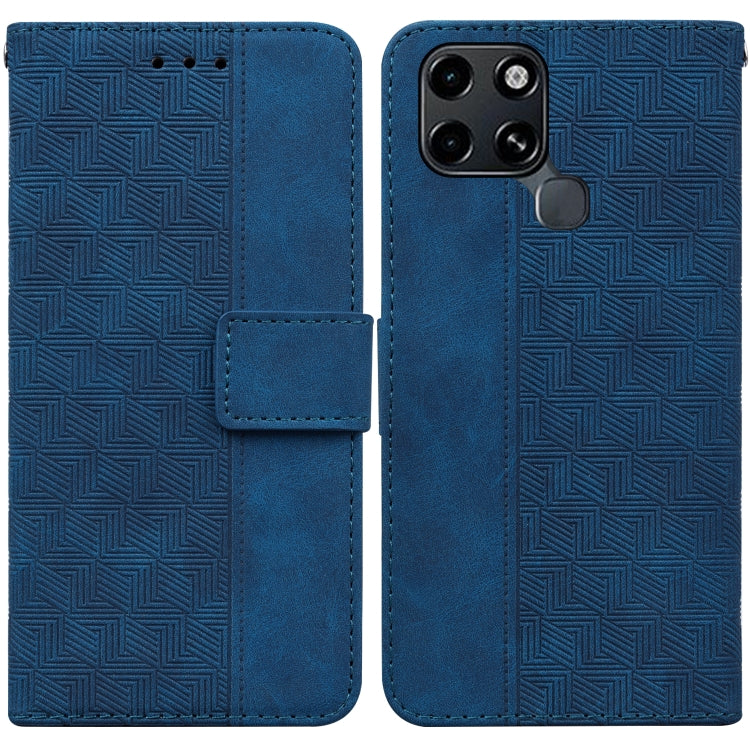 For Infinix Smart 6 Geometric Embossed Leather Phone Case(Blue) - Infinix Cases by buy2fix | Online Shopping UK | buy2fix
