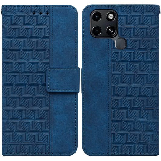 For Infinix Smart 6 Geometric Embossed Leather Phone Case(Blue) - Infinix Cases by buy2fix | Online Shopping UK | buy2fix