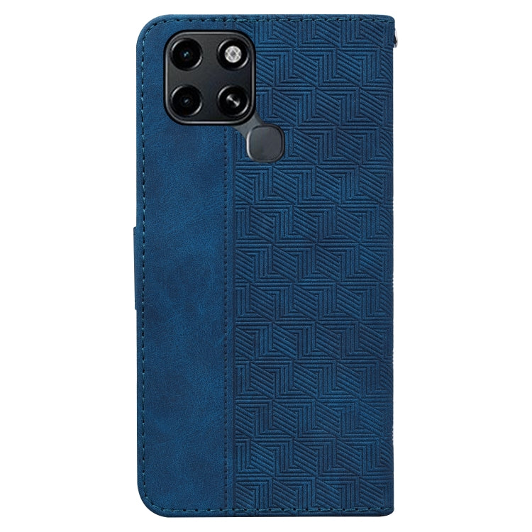 For Infinix Smart 6 Geometric Embossed Leather Phone Case(Blue) - Infinix Cases by buy2fix | Online Shopping UK | buy2fix