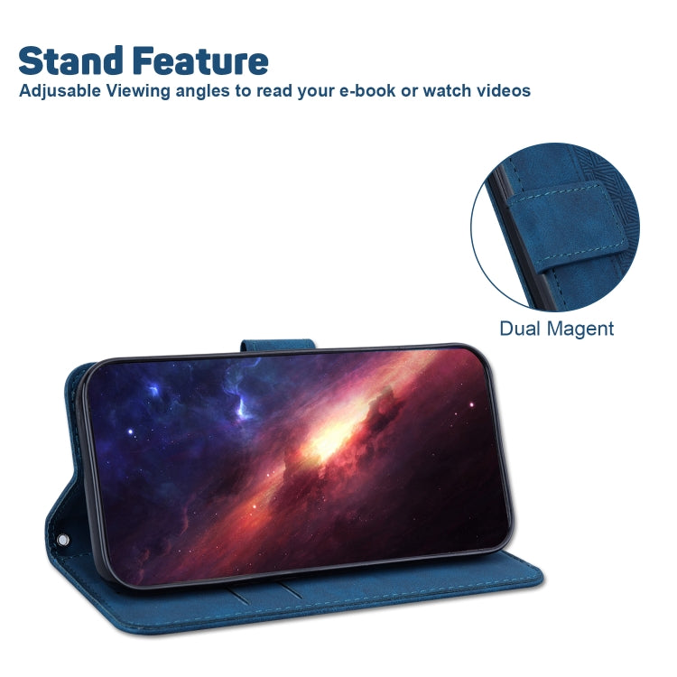 For Infinix Smart 6 Geometric Embossed Leather Phone Case(Blue) - Infinix Cases by buy2fix | Online Shopping UK | buy2fix