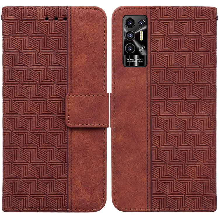 For Tecno Pova 2 Geometric Embossed Leather Phone Case(Brown) by buy2fix