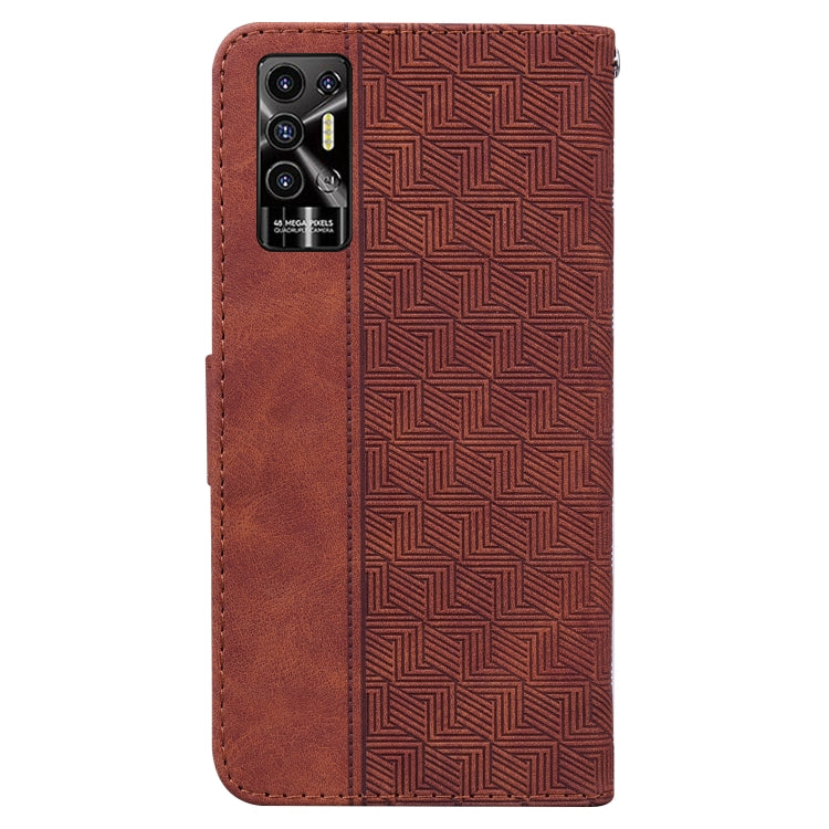For Tecno Pova 2 Geometric Embossed Leather Phone Case(Brown) by buy2fix