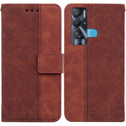 For Tecno Pova Neo LE6 Geometric Embossed Leather Phone Case(Brown) by buy2fix