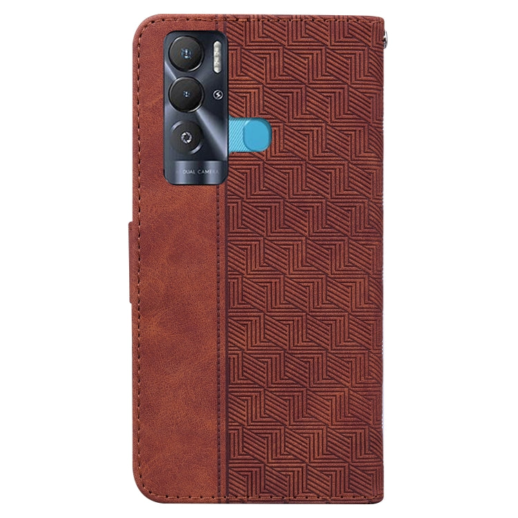 For Tecno Pova Neo LE6 Geometric Embossed Leather Phone Case(Brown) by buy2fix