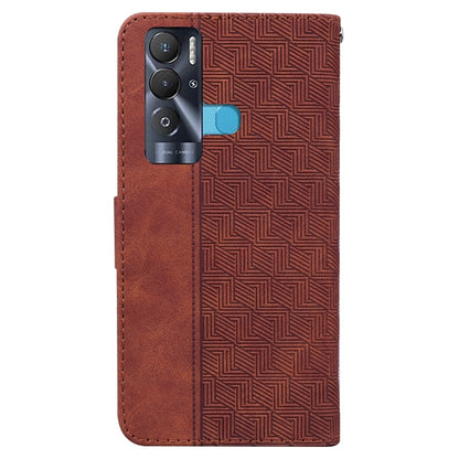 For Tecno Pova Neo LE6 Geometric Embossed Leather Phone Case(Brown) by buy2fix