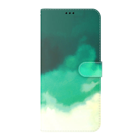 For Infinix Smart 6 Watercolor Pattern Horizontal Flip Leather Phone Case(Cyan Green) - Infinix Cases by buy2fix | Online Shopping UK | buy2fix