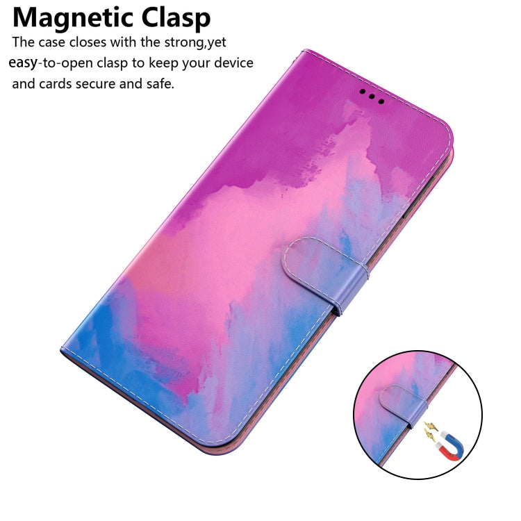 For Tecno Camon 18 Premier Watercolor Pattern Horizontal Flip Leather Phone Case(Purple Red) by buy2fix