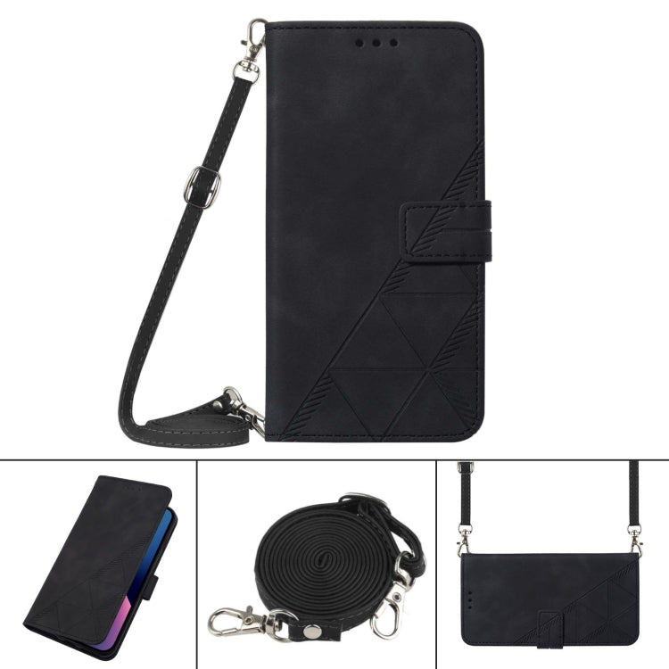 For Nokia C30 Crossbody 3D Embossed Flip Leather Phone Case(Black) - Nokia Cases by buy2fix | Online Shopping UK | buy2fix
