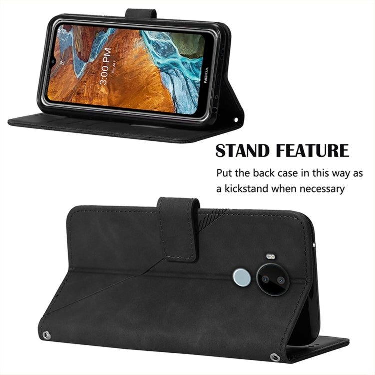 For Nokia C30 Crossbody 3D Embossed Flip Leather Phone Case(Black) - Nokia Cases by buy2fix | Online Shopping UK | buy2fix