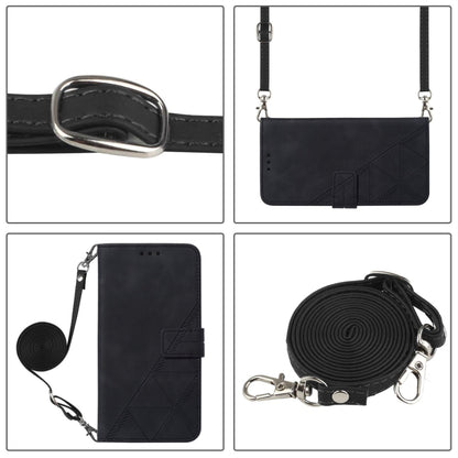 For Nokia C30 Crossbody 3D Embossed Flip Leather Phone Case(Black) - Nokia Cases by buy2fix | Online Shopping UK | buy2fix