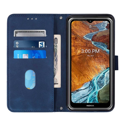 For Nokia G50 Crossbody 3D Embossed Flip Leather Phone Case(Blue) - Nokia Cases by buy2fix | Online Shopping UK | buy2fix