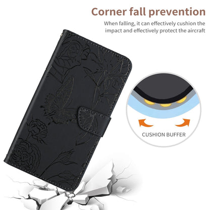 For Nokia XR20 Skin Feel Butterfly Peony Embossed Leather Phone Case(Black) - Nokia Cases by buy2fix | Online Shopping UK | buy2fix