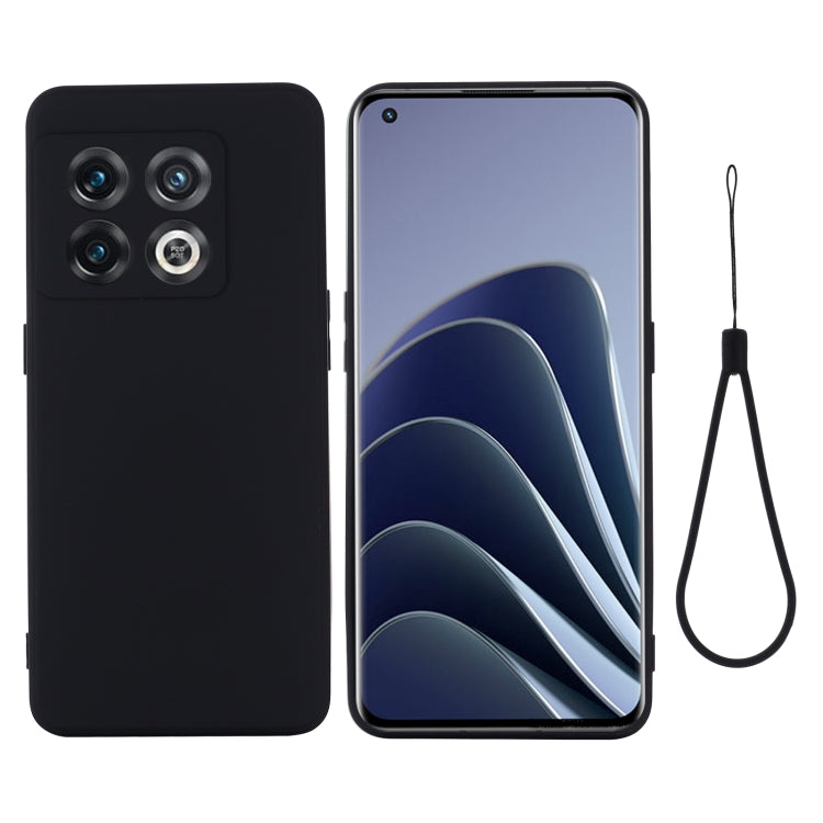 For OnePlus 10 Pro Pure Color Liquid Silicone Shockproof Phone Case(Black) - OnePlus Cases by buy2fix | Online Shopping UK | buy2fix