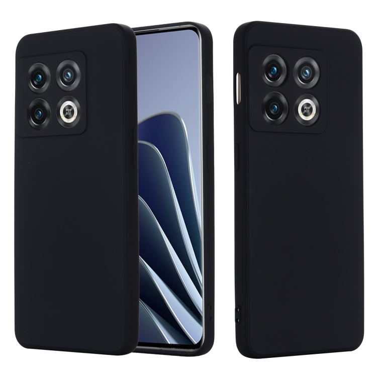 For OnePlus 10 Pro Pure Color Liquid Silicone Shockproof Phone Case(Black) - OnePlus Cases by buy2fix | Online Shopping UK | buy2fix