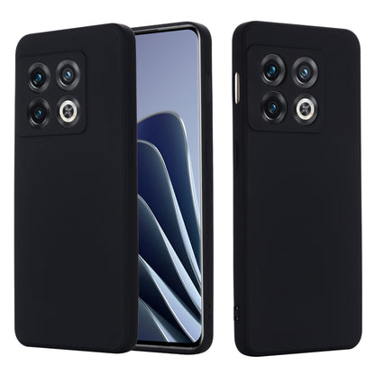 For OnePlus 10 Pro Pure Color Liquid Silicone Shockproof Phone Case(Black) - OnePlus Cases by buy2fix | Online Shopping UK | buy2fix