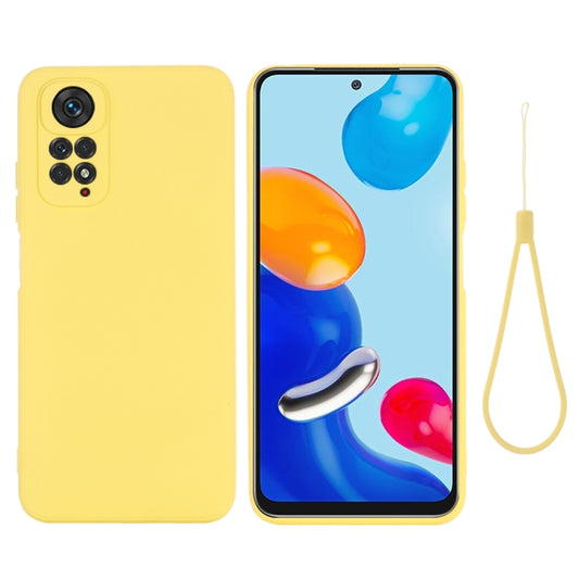 For Xiaomi Redmi Note 11 Pro 4G / 5G Pure Color Liquid Silicone Shockproof Phone Case(Yellow) - Xiaomi Cases by buy2fix | Online Shopping UK | buy2fix