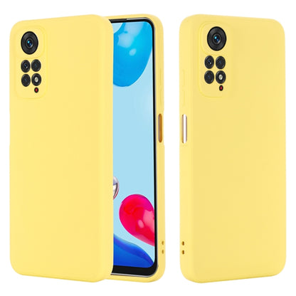 For Xiaomi Redmi Note 11 Pro 4G / 5G Pure Color Liquid Silicone Shockproof Phone Case(Yellow) - Xiaomi Cases by buy2fix | Online Shopping UK | buy2fix