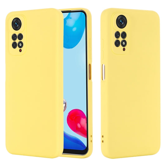 For Xiaomi Redmi Note 11 Pro 4G / 5G Pure Color Liquid Silicone Shockproof Phone Case(Yellow) - Xiaomi Cases by buy2fix | Online Shopping UK | buy2fix