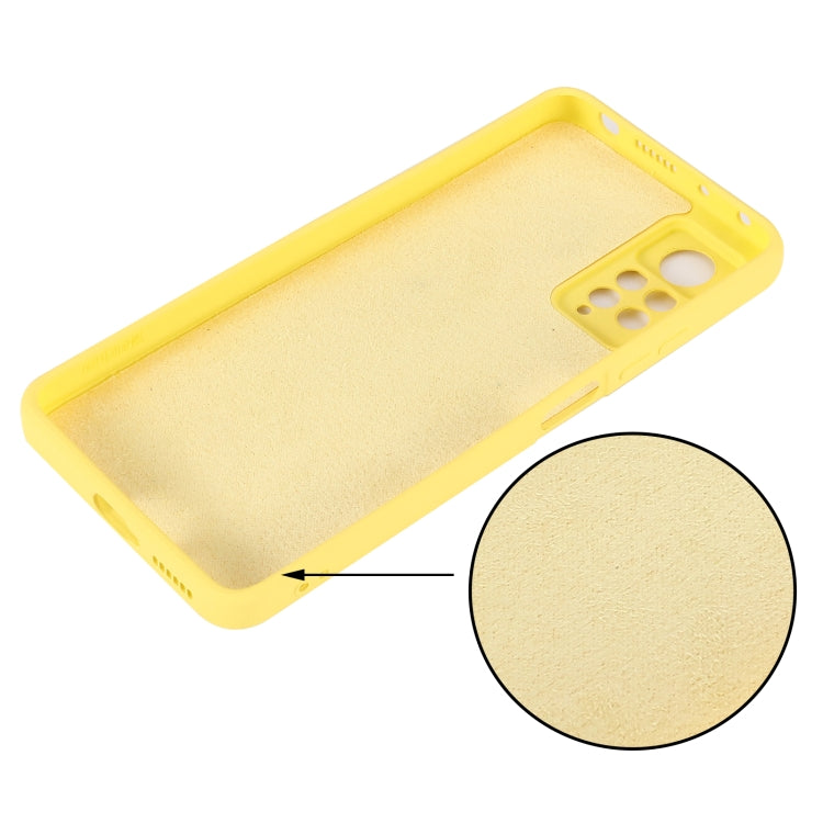 For Xiaomi Redmi Note 11 Pro 4G / 5G Pure Color Liquid Silicone Shockproof Phone Case(Yellow) - Xiaomi Cases by buy2fix | Online Shopping UK | buy2fix
