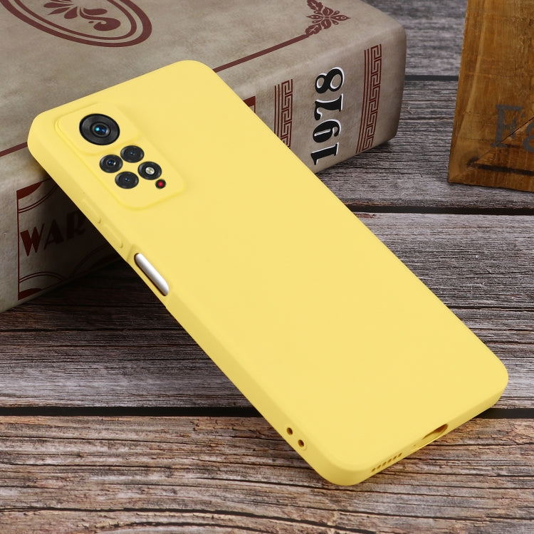 For Xiaomi Redmi Note 11 Pro 4G / 5G Pure Color Liquid Silicone Shockproof Phone Case(Yellow) - Xiaomi Cases by buy2fix | Online Shopping UK | buy2fix
