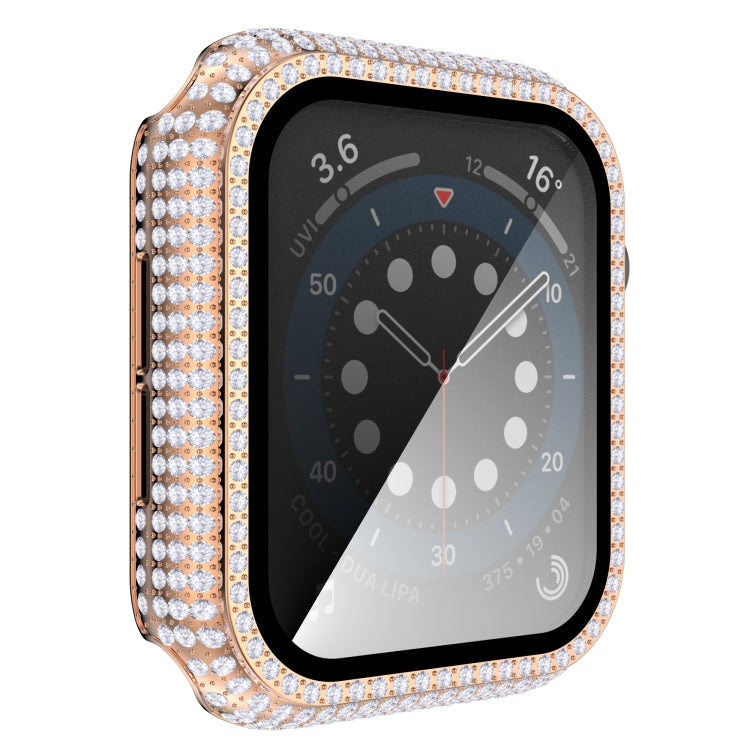 Diamond PC + Tempered Glass Watch Case For Apple Watch Series 6&SE&5&4 40mm(Rose Gold) by buy2fix