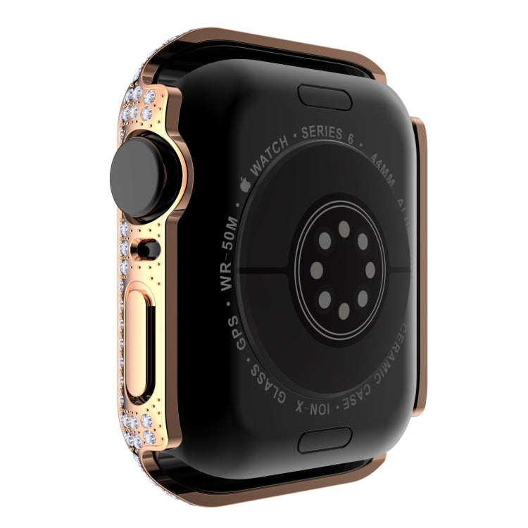 Diamond PC + Tempered Glass Watch Case For Apple Watch Series 6&SE&5&4 40mm(Rose Gold) by buy2fix