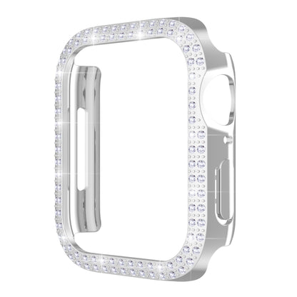Double-Row Diamond PC Watch Case For Apple Watch Series 9 / 8 / 7 41mm(Silver) by buy2fix