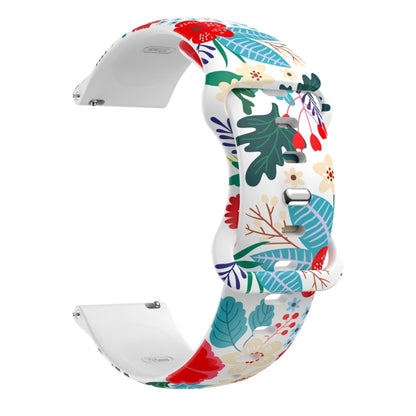 For Samsung Galaxy Watch Active Printing Butterfly Buckle Silicone Watch Band(Flowers) - Watch Bands by buy2fix | Online Shopping UK | buy2fix