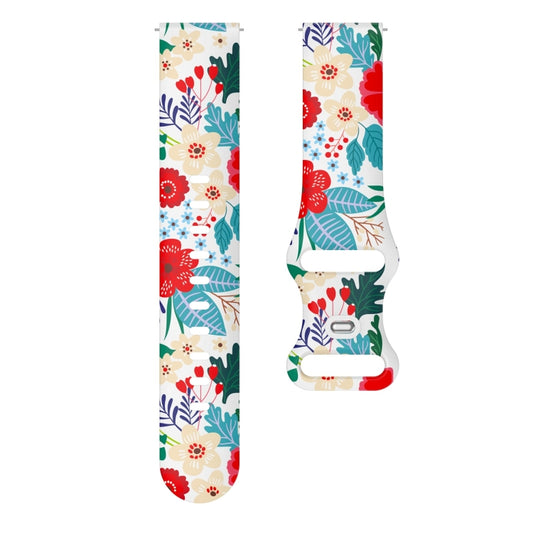 For Samsung Galaxy Watch Active Printing Butterfly Buckle Silicone Watch Band(Flowers) - Watch Bands by buy2fix | Online Shopping UK | buy2fix
