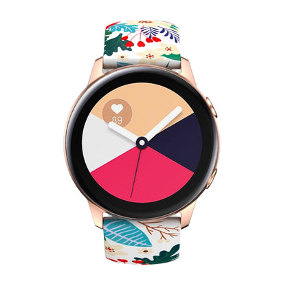 For Samsung Galaxy Watch Active Printing Butterfly Buckle Silicone Watch Band(Flowers) - Watch Bands by buy2fix | Online Shopping UK | buy2fix